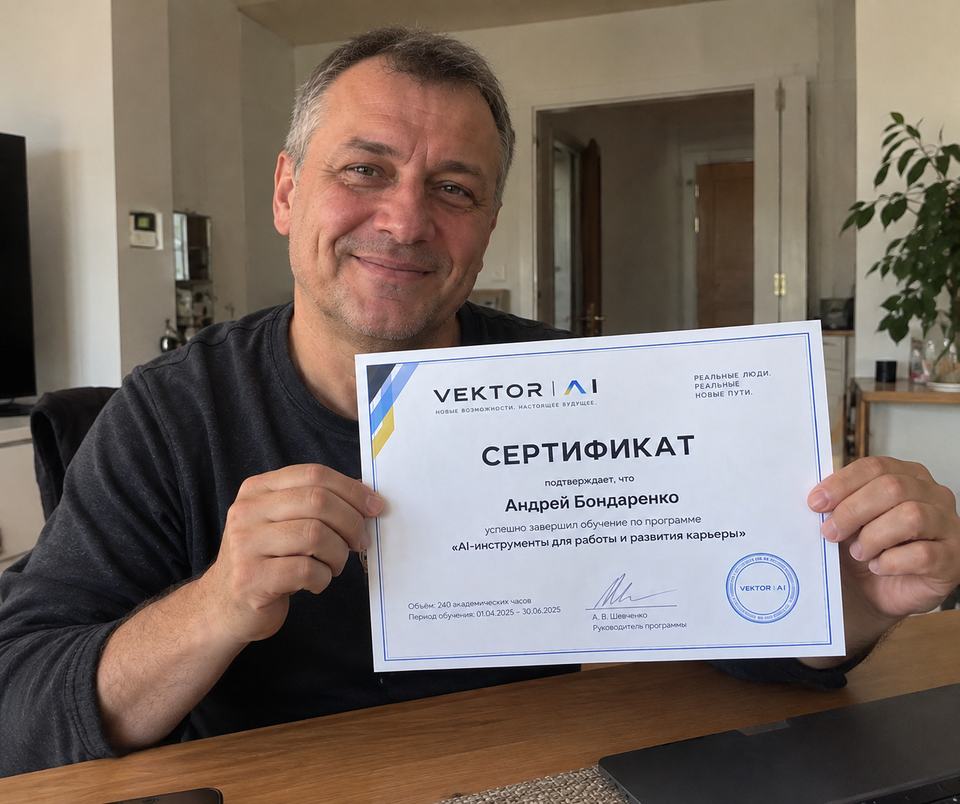 Andrej Bondarenko mit VEKTOR-Zertifikat